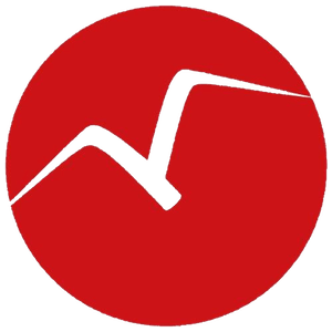 rundes rotes Brandung Logo